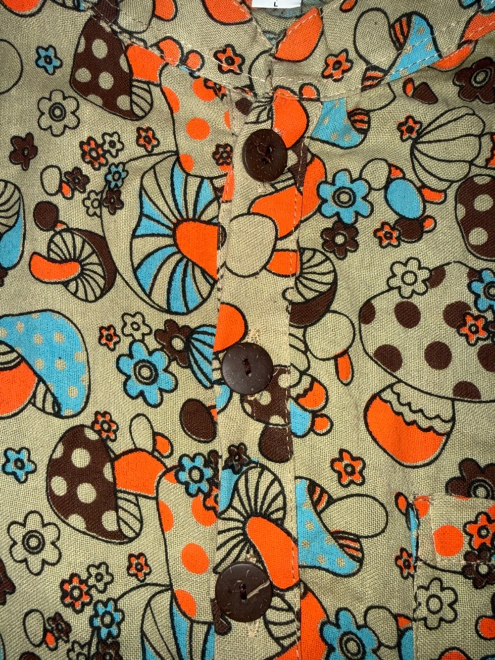 Kathmandu Imports Mushroom Handmade Short-Sleeve Tunic Shirt Hippie Lagenlook - Picture 9 of 13
